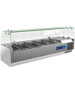 Prodis EC-T12G, 1200mm 4 x 1/3GN Topping Unit With Curved Glass Top