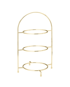 Gold 3 Tier Plate Stand 16.5" (42cm)