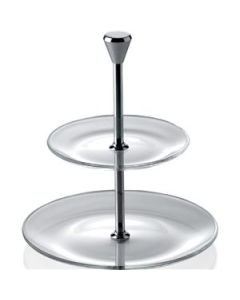 2 Tiered Glass Full Moon Cake Stand | Plate