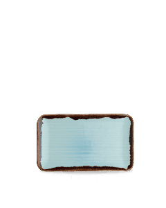 Harvest Turquoise Organic Rectangular Plate 10.6X6.3" Box 12