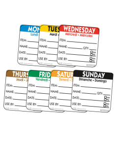 50mm (2") Square Trilingual Removable Day Labels