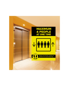 Maximum 4 People Lift Sign
