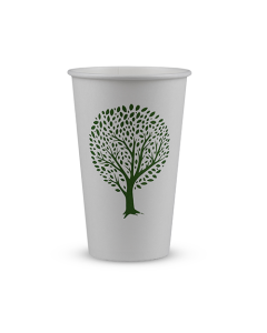 16oz white hot cup, 89-Series - Green Tree