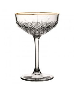 Timeless Vintage Gold Coupe Glass