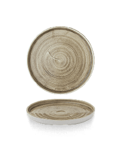 Stonecast Patina Antique Taupe  Walled Plate 8.67" Box 6