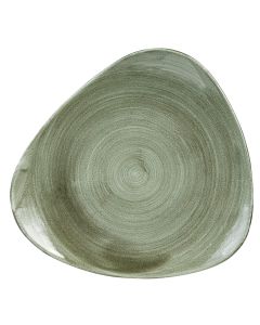 Burnished Green Triangle Plate 9"