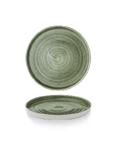 Stonecast Patina Burnished Green  Walled Plate 8.67" Box 6