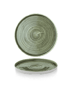 Stonecast Patina Burnished Green  Walled Plate 10 2/8" Box 6