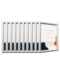 SILVER 25mm Profile Snap Poster Frames - Bundle of 10 Frames