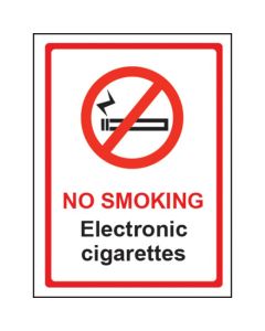 No Smoking Electronic Cigarettes Sign - Rigid Polypropylene