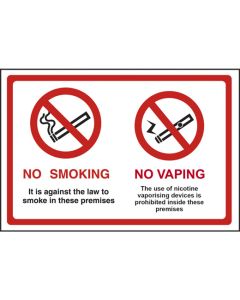 No Smoking & No Vaping Sign - Rigid Polypropylene