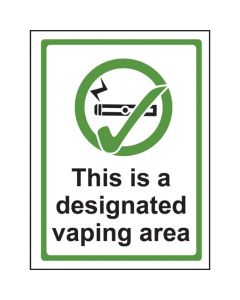 This Is A Designated Vaping Area Sign - Rigid Polypropylene