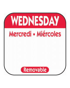 25mm Wednesday Removable Day Labels (1000)