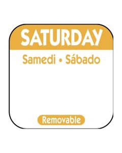 Saturday 25mm (1") Square Trilingual Removable Label
