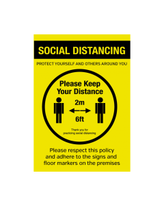Please Keep Your Distance Social Distancing Policy Notice