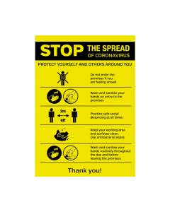 Stop The Spread of Coronavirus Notice Sticker