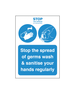 Stop The Spread of Germs Vinyl Sticker Notice