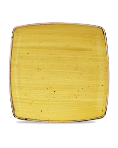 Churchill Stonecast Deep Square Plate 10.5" Mustard Seed Yellow