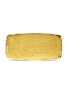 Churchill Stonecast Oblong Plate 11.75" Mustard Seed Yellow