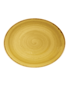 Churchill Stonecast Oval Coupe Plate 7.75" Mustard Yellow