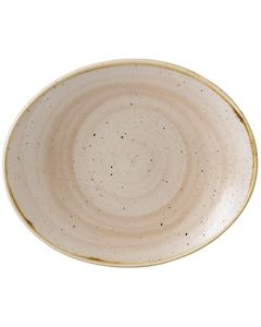 Churchill Stonecast Oval Coupe Plate 7.75" Nutmeg Cream