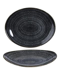 Churchill Homespun Oval Plate 10.5" Charcoal Black