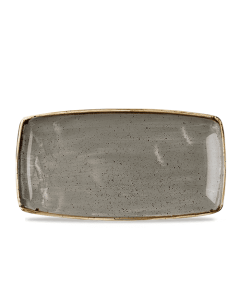 Churchill Stonecast Oblong Plate 14" Peppercorn Grey