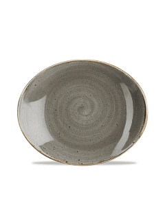 Churchill Stonecast Oval Coupe Plate 7.75" Peppercorn Grey