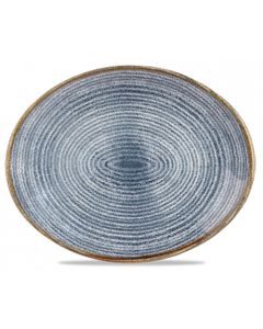 Churchill Homespun Oval Plate 12.5" Slate Blue