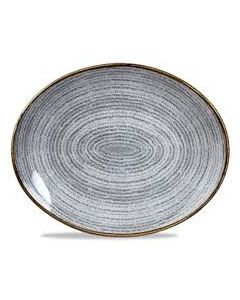 Churchill Homespun Oval Plate 10.5" Stone Grey