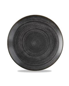 Churchill Super Vitrified Stonecast Raw Coupe Plate - Black 26cm
