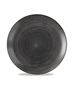 Churchill Super Vitrified Stonecast Raw Coupe Plate - Black 28.8cm