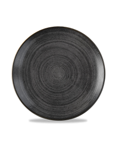 Churchill Super Vitrified Stonecast Raw Coupe Plate - Black 21.7cm
