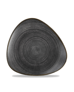 Churchill Super Vitrified Stonecast Raw Triangle Plate - Black 22.9cm