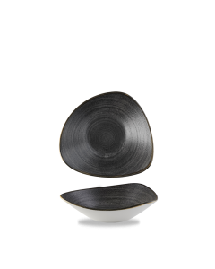 Churchill Super Vitrified Stonecast Raw Triangle Bowl - Black 23.5cm