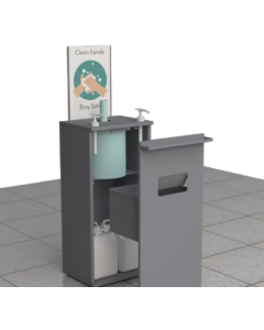 Hand Sanitiser Station with Twin Pump & Paper Towel Dispenser