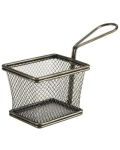 Black Serving Fry Baskets Small Rectangular