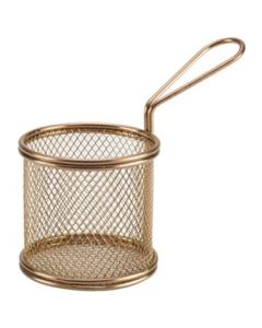 Copper Serving Fry Baskets Round