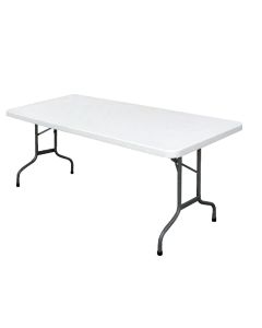 Bolero PE Rectangular Folding Table White 6ft (Single)