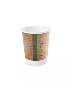 8oz double wall brown kraft cup