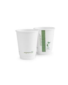8oz double wall white cup