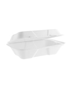 9 x 6in large bagasse clamshell (heavy weight)