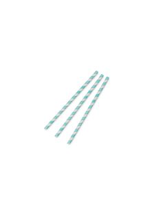 Jumbo aqua stripe 8mm paper straw, 7.8in