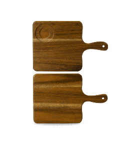 Wood Square Handled Board 38X35.5Cm Box 4