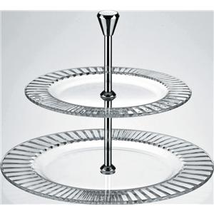 Diva 2 Tiered Glass Cake Stand | Plate-0