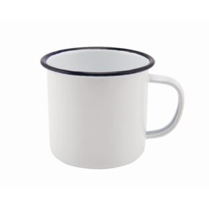 White & Blue Enamel Mug 12.5oz-0
