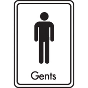 Black on White Gents Toilet Sign-0