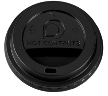 Black Domed Sip-Thru Lid - 10-20oz Cup