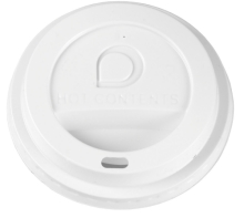 White Domed Sip-Thru Lid - 10-20oz Cup