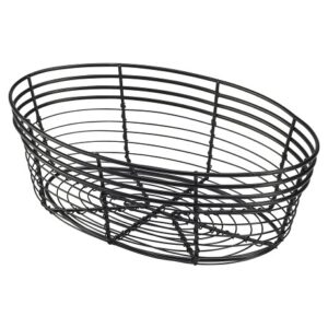 Genware 25.5x 16x 8cm Oval Black Wire Basket